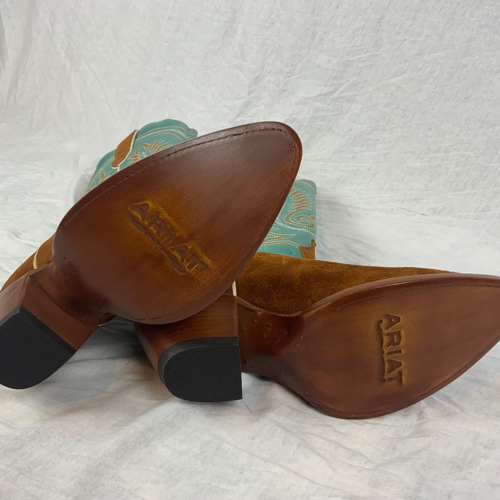 Ariat Ambrose Penny Turquoise Tall Cowboy Boots — Women’s 7B — NEW - Picture 4 of 4